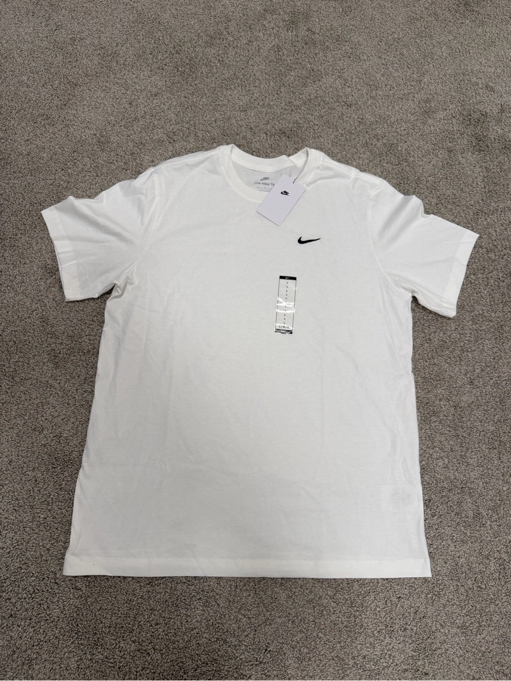*NEW* NIKE SPORTSWEAR "Embroidered Swoosh Tee" MEN'S WHITE T-SHIRT  L BV0507-100